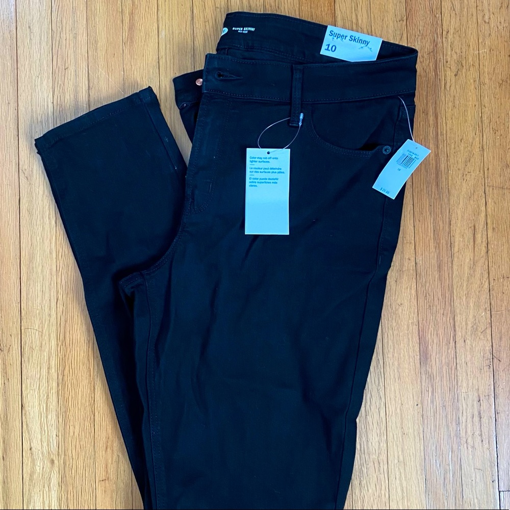 NWT🖤 Black Old Navy Super Skinny Mid Rise Jeans